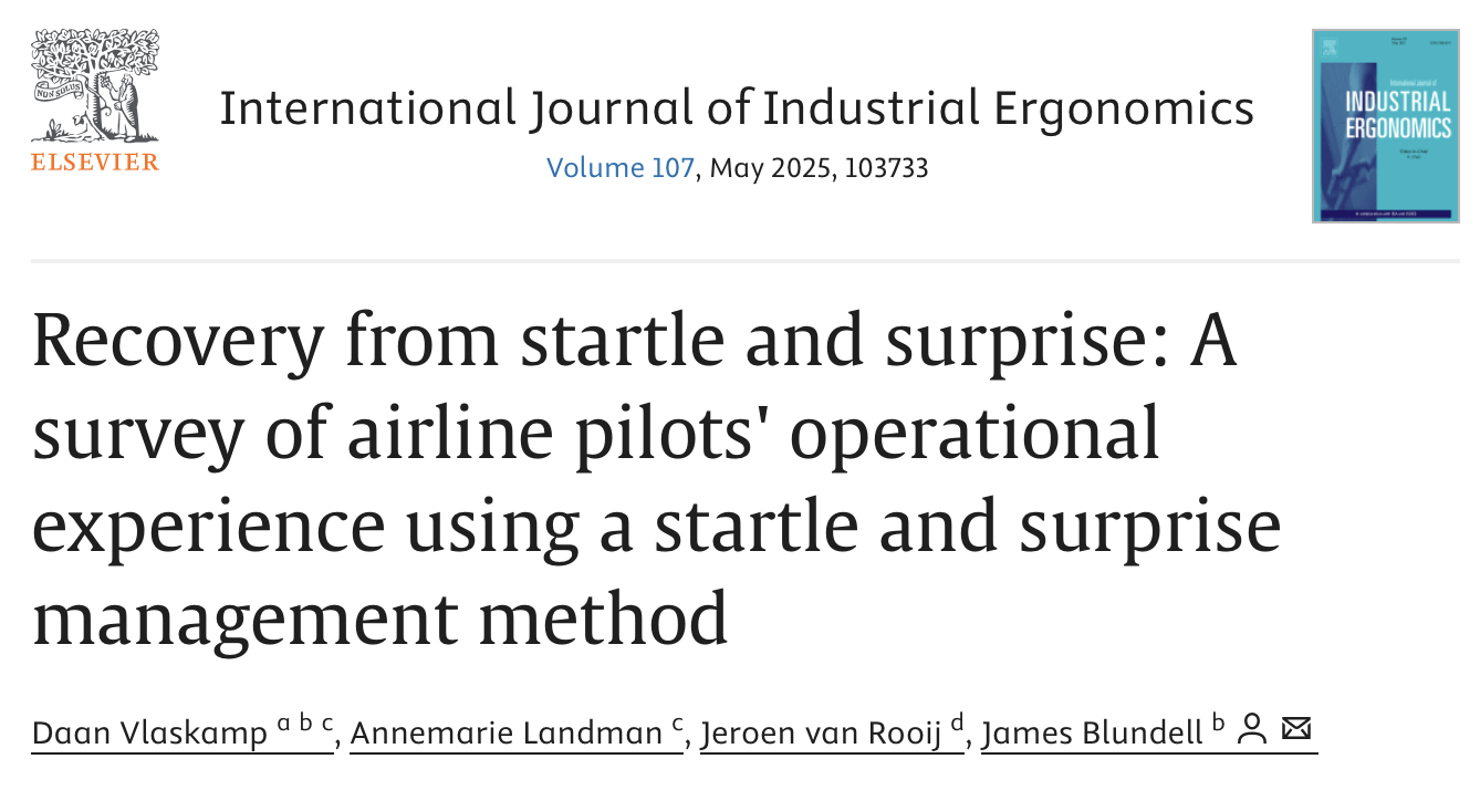 Recovery from startle and surprise: A survey of airline pilots’ operational experience using a startle and surprise management method
