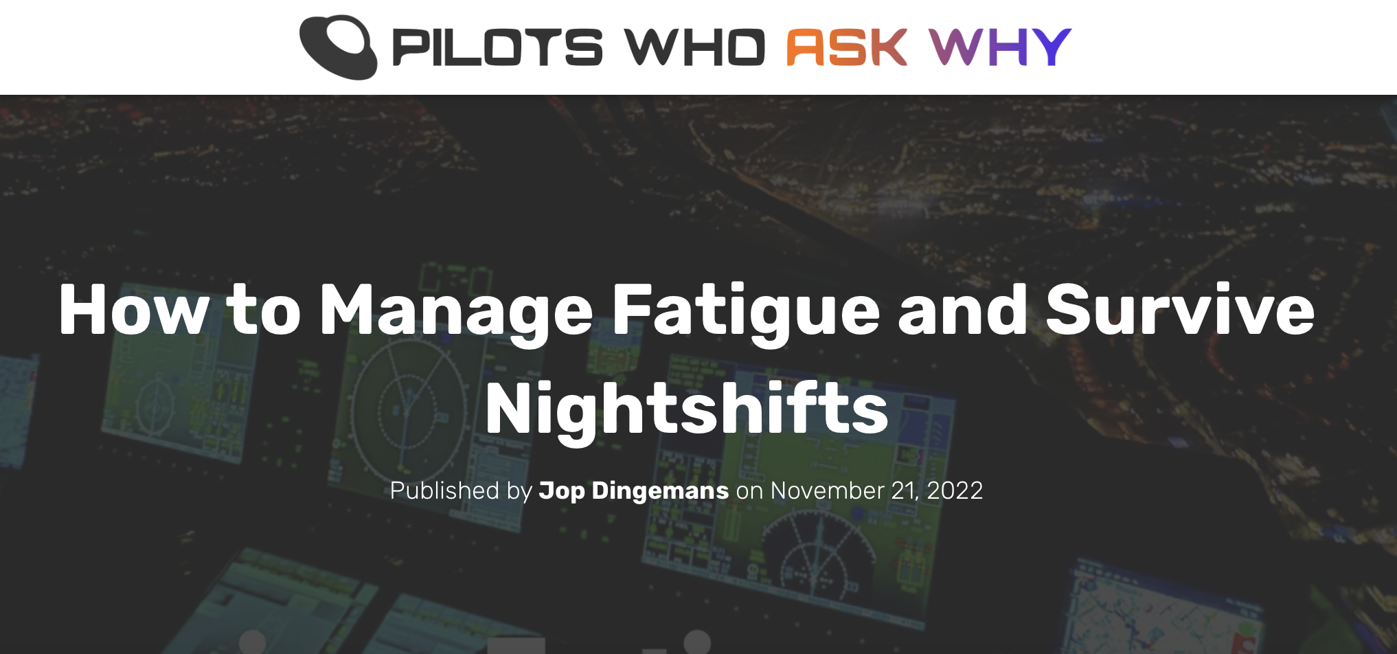 How to manage fatigue and survive night shifts.